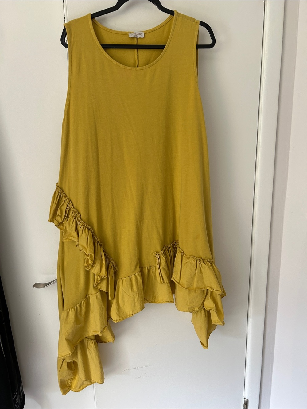 Sleeveless Ruffle Midi Dress in Mustard - Unbranded